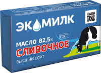 Сливочное масло ''Экомилк'' ГОСТ 82,5% высший сорт, 180 г
