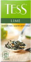 Чай Tess Lime зеленый с цедрой цитрусовых, в пакетиках, 25x1,5 г