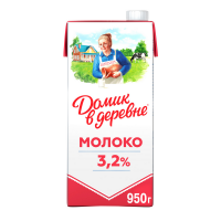 Молоко ультрапастеризованное ''Домик в деревне'' 3,2%, 950 г