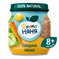 Пюре ''ФрутоНяня'' Говядина с овощами, 100 г
