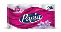 Бумага туалетная ''Papia'' Балийский Цветок 3 слоя, 8 рулонов