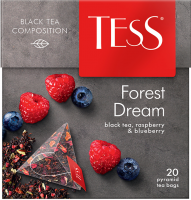 Чай ''Tess'' Forest Dream черный с ароматом малины и черники, в пирамидках, 100x1,8 г