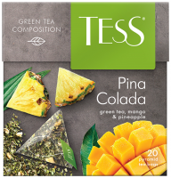 Чай ''Tess'' Pina Colada зеленый с ароматом ананаса и кокоса, в пирамидках, 20x1,8 г