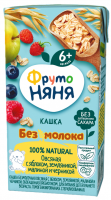 Кашка овсяная ''ФрутоНяня'' Яблоко, малина и черника с йогуртом, 200 г