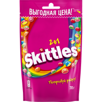 Драже skittles 2в1 в сахарной глазури, 70г