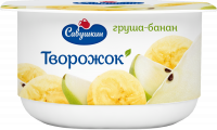 Паста творожная ''Савушкин'' Груша и банан 3,5%, 120 г
