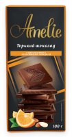 Шоколад горький ''Amelie'' Апельсин и лепестки миндаля, 100 г
