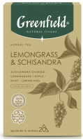 Чайный напиток ''Greenfield'' Natural Tisane, Лемонграсс-Китайский лимонник, 20х1,8 г