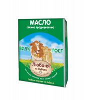 Масло сливочное ''Любаня из Кубани'', 82,5%, 180 г